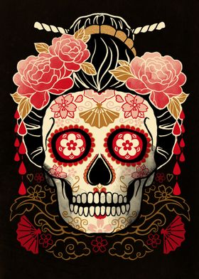 geisha calavera skull