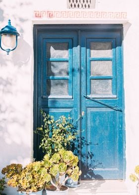 Blue door in Greece