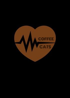 Heart Rate Coffee Cat Love