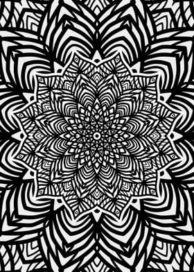 Black White Mandala Art 