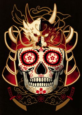 Samurai calavera skull