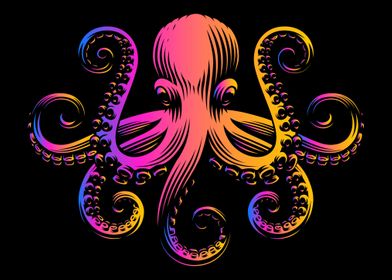 Retro Colored Octopus Octo