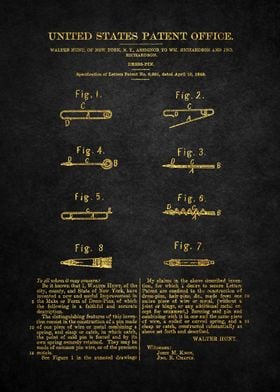 68 Safety Pin Patent 1849