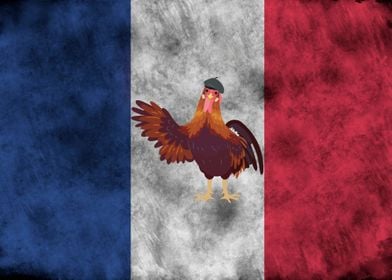 France Flag And Rooster