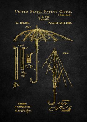 64 Umbrella Patent Print 