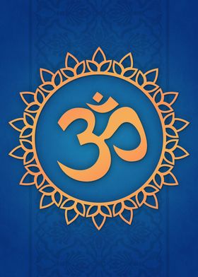 Hindu Ohm Symbol Blue