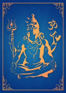 Lord Shiva Blue Orange