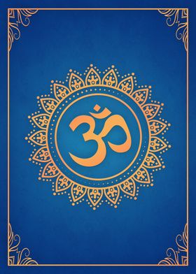 Hindu Ohm Symbol Blue