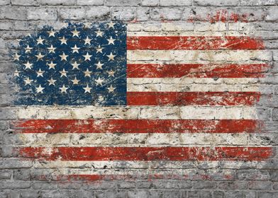 US American flag graffiti