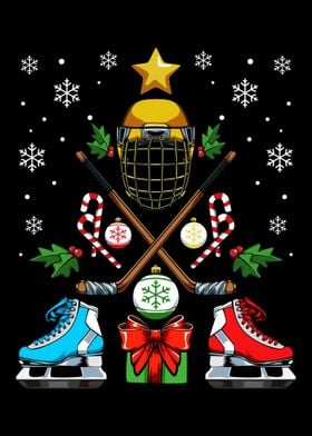 Ice Hockey Christmas Tree