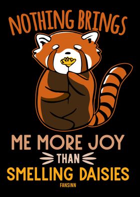 Small panda smells at the 