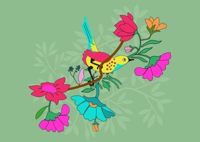 Tropical Bird Flowers