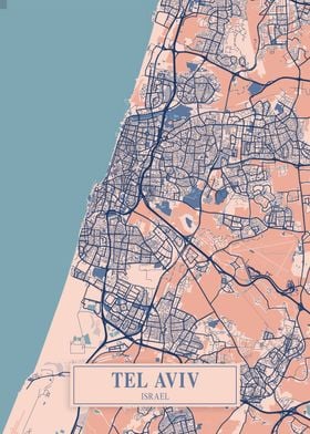 Tel Aviv Breezy City Map