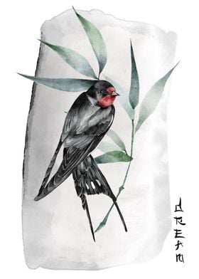 Bamboo Japanese swallow