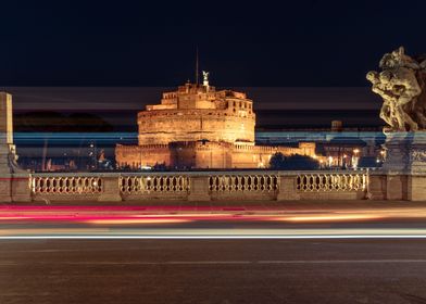 Ancient Rome night Castle 