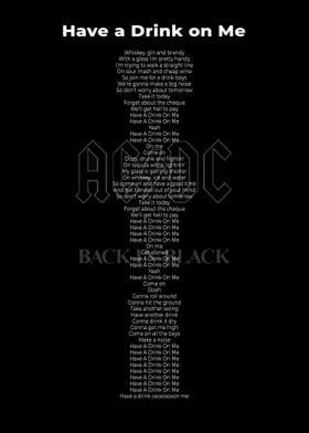 Lyric Back in Black poster