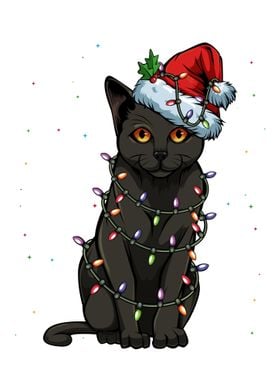 Black Cat Christmas Xmas