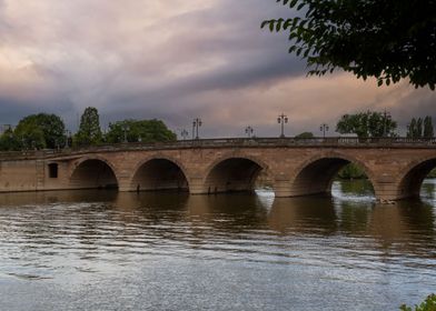 Worcester bridge and river