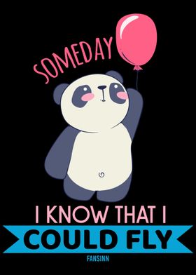 Panda child with balloon