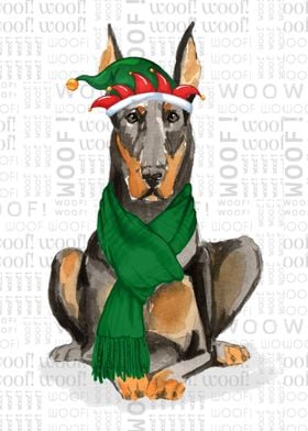 Doberman Christmas Dog