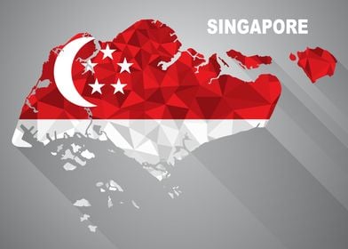 Singapore Map flag vector