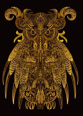 Golden Wise Owl