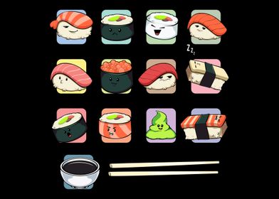 Kawaii Cute Happy Sushi Ja