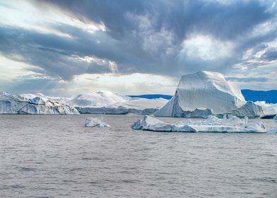 Icebergs in the Disko Bay