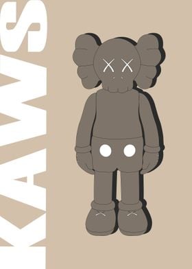 Light Brown Kaws Poster