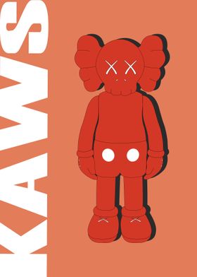 Red Kaws Poster