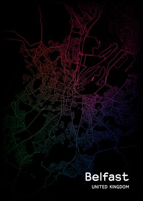 Belfast City Map UK