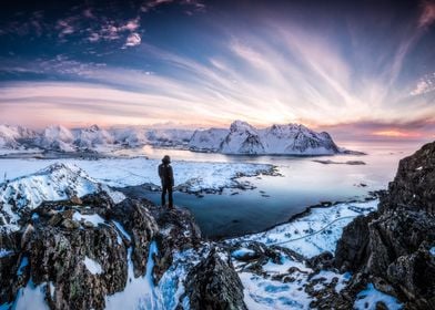 Standing at Norway Lofoten