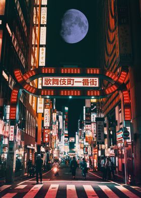 Tokyo center at night