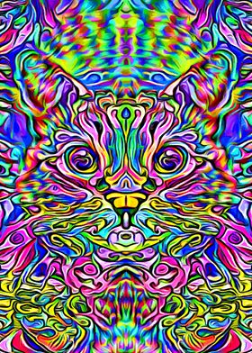 Cat Colorful Psy