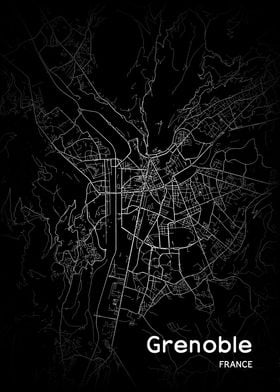 Grenoble City Map France