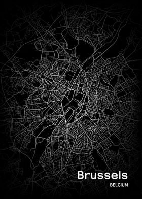 Brussels City Map Belgium