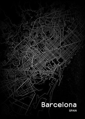 Barcelona City Map Spain