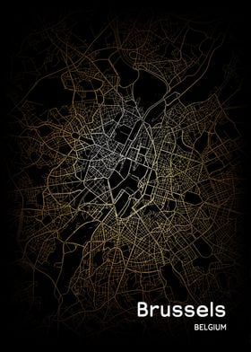 Brussels City Map Belgium