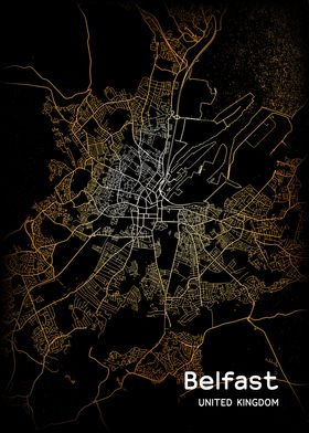 Belfast City Map UK