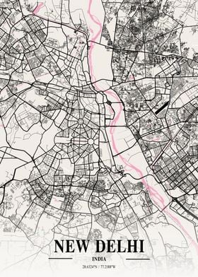 New Delhi Neapolitan Map