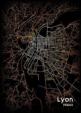 Lyon City Map France