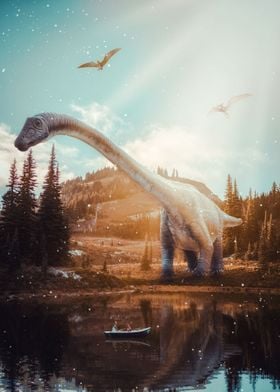 Brachiosaurus near a river