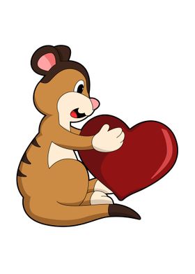 Meerkat Love Heart