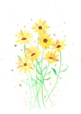 Little yellow sunflowers