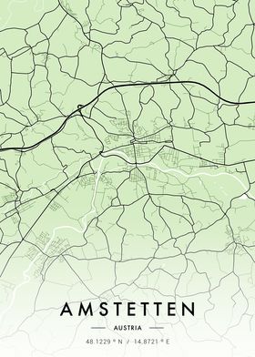 Amstetten City Map Green