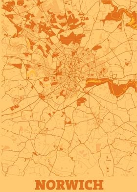 Norwich England City Map