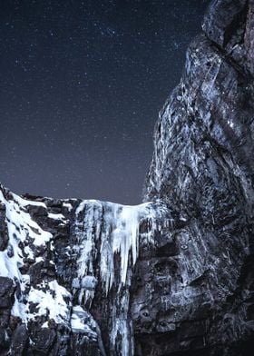 Icy Cliff in Winter 