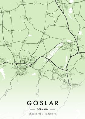 Goslar City Map Green