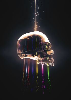 Neon Rainbow Skull