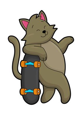 Cat Skater Skateboard